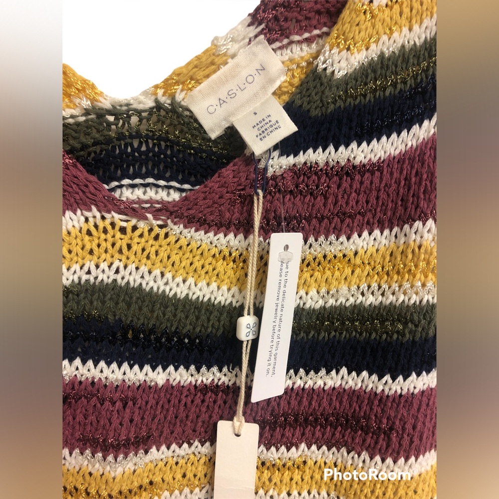Caslon crochet tank size S. Multicolored. NWT
